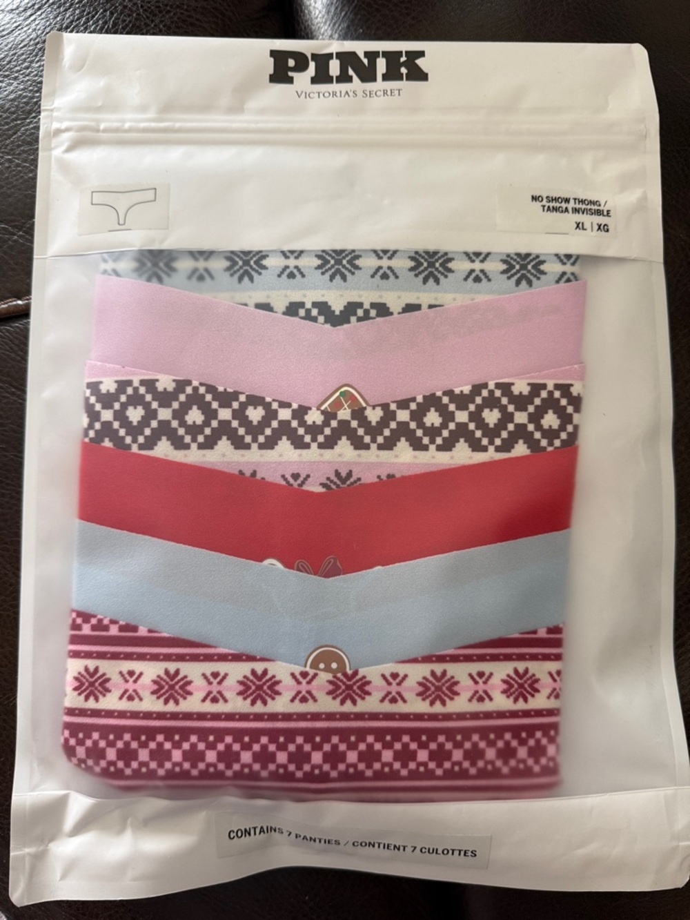 Victoria’s secret PINK 7 pack panty XL Christmas